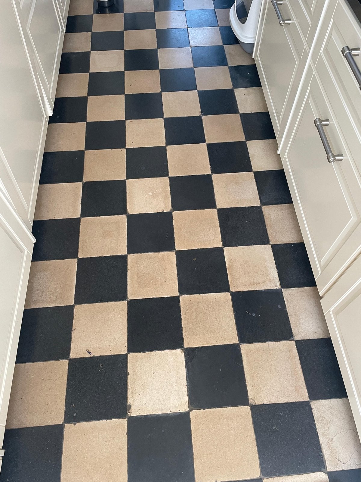 50 Zwart-witte vloertegels, Ophalen, Gebruikt, Keramiek, 20 tot 40 cm