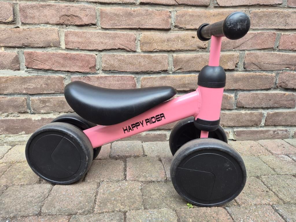 Roze Happy Rider loopfiets, Ophalen of Verzenden, Zo goed als nieuw, Loopfiets