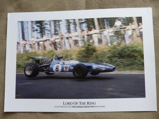 jean pierre beltoise 1969 German Grand Prix lord of the rin, Ophalen of Verzenden, Gebruikt