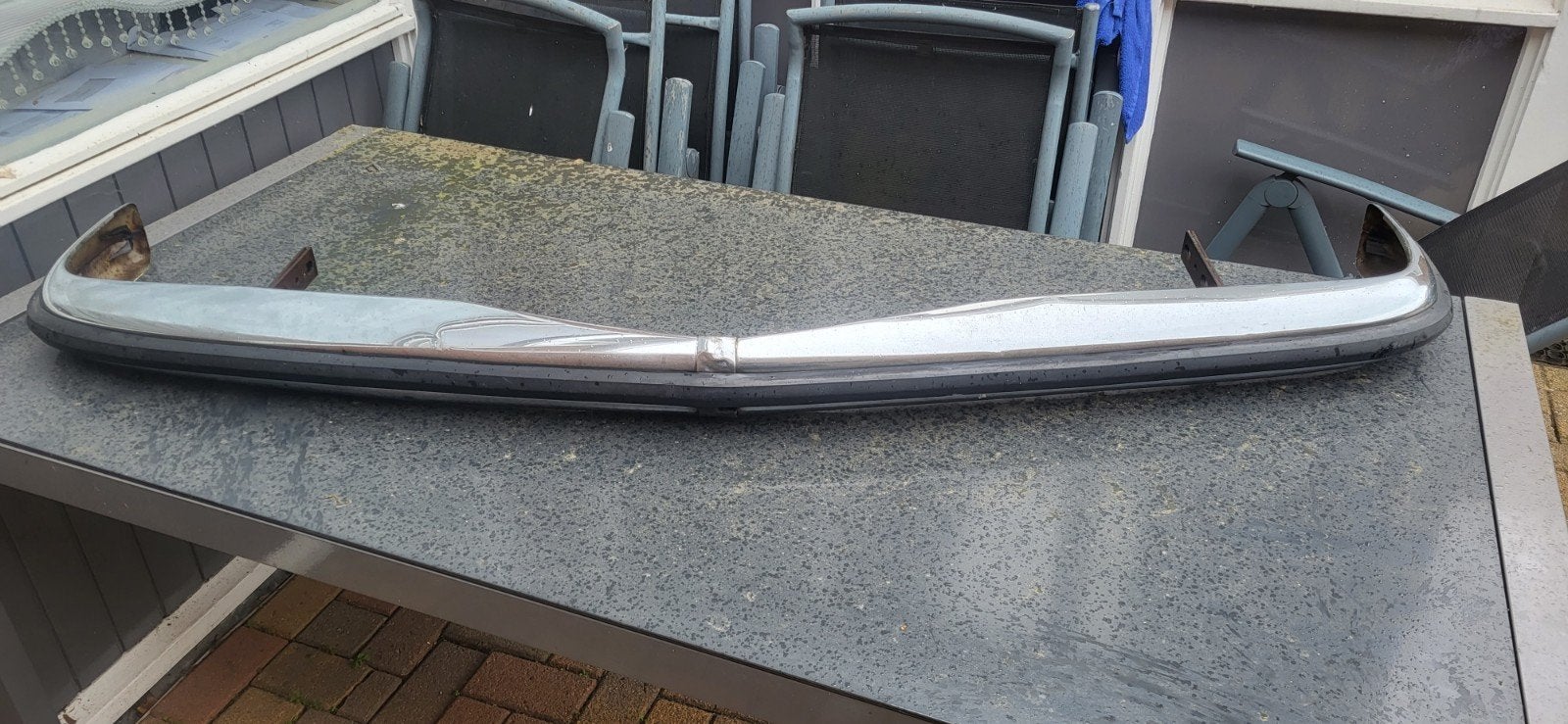 Gebruikte chromen bumper voor klassieke auto, Gebruikt, Ophalen of Verzenden, Oldtimer onderdelen, Bumper