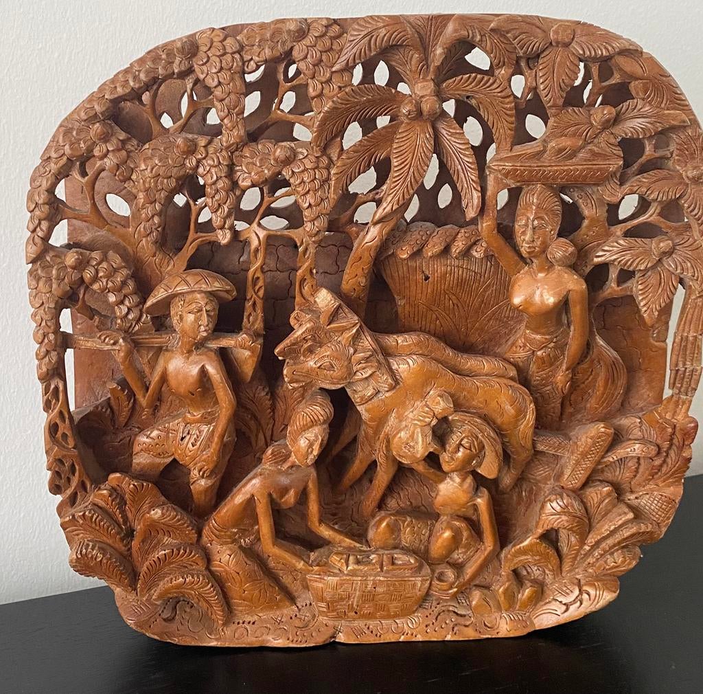 Houtsnijwerk Bali Indonesië  -handmade-, Ophalen of Verzenden