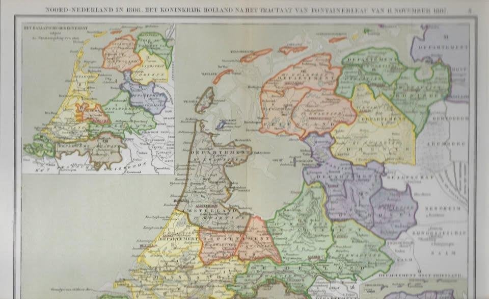 OUDE LANDKAART NOORD- NEDERLAND IN 1808, Boeken, Atlassen en Landkaarten, Ophalen of Verzenden, 1800 tot 2000, Nederland, Landkaart