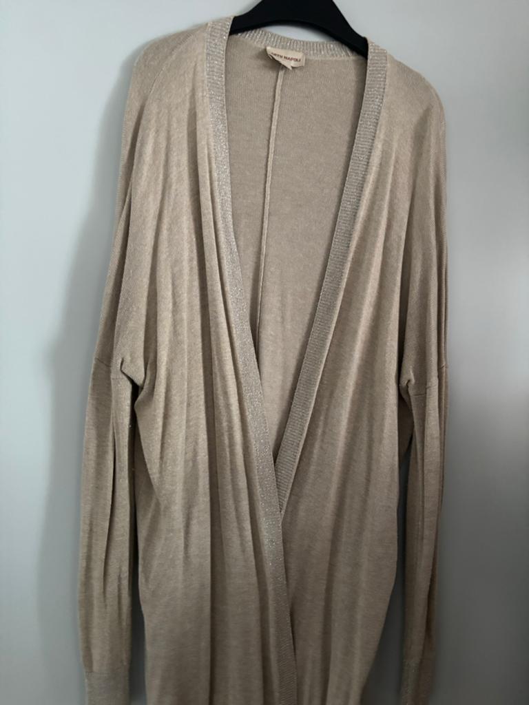 Artur Napoli Dames Vest Maat 40 - Beige met Lurex Details, Kleding | Dames, Ophalen of Verzenden, Zo goed als nieuw, Maat 38/40 (M)