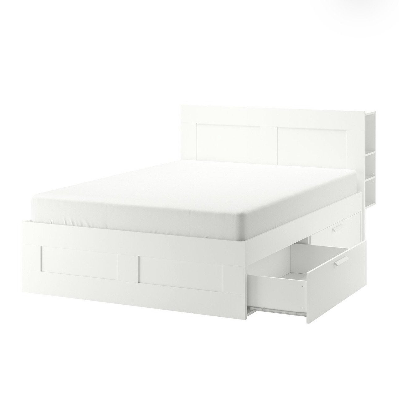 IKEA Brimnes bed wit met opbergruimte en hoofdeinde, Ophalen, Overige materialen, Gebruikt, Wit