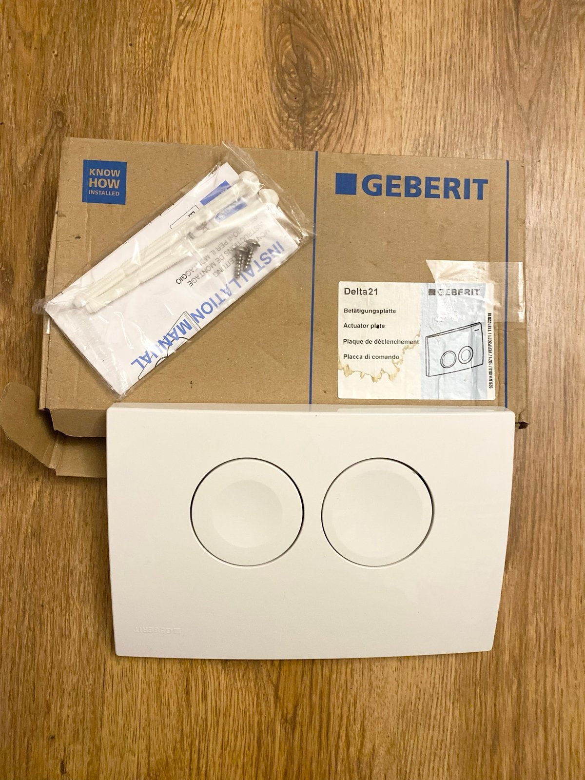 Geberit Delta 21 bedieningsplaat glans-wit, Ophalen of Verzenden, Nieuw, Toilet