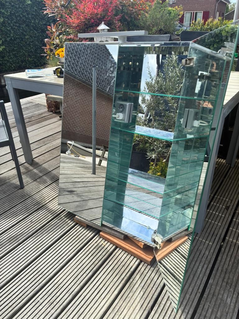 Badkamer spiegelkast groot met led verichting, Ophalen, Gebruikt, Minder dan 100 cm, Rechthoekig