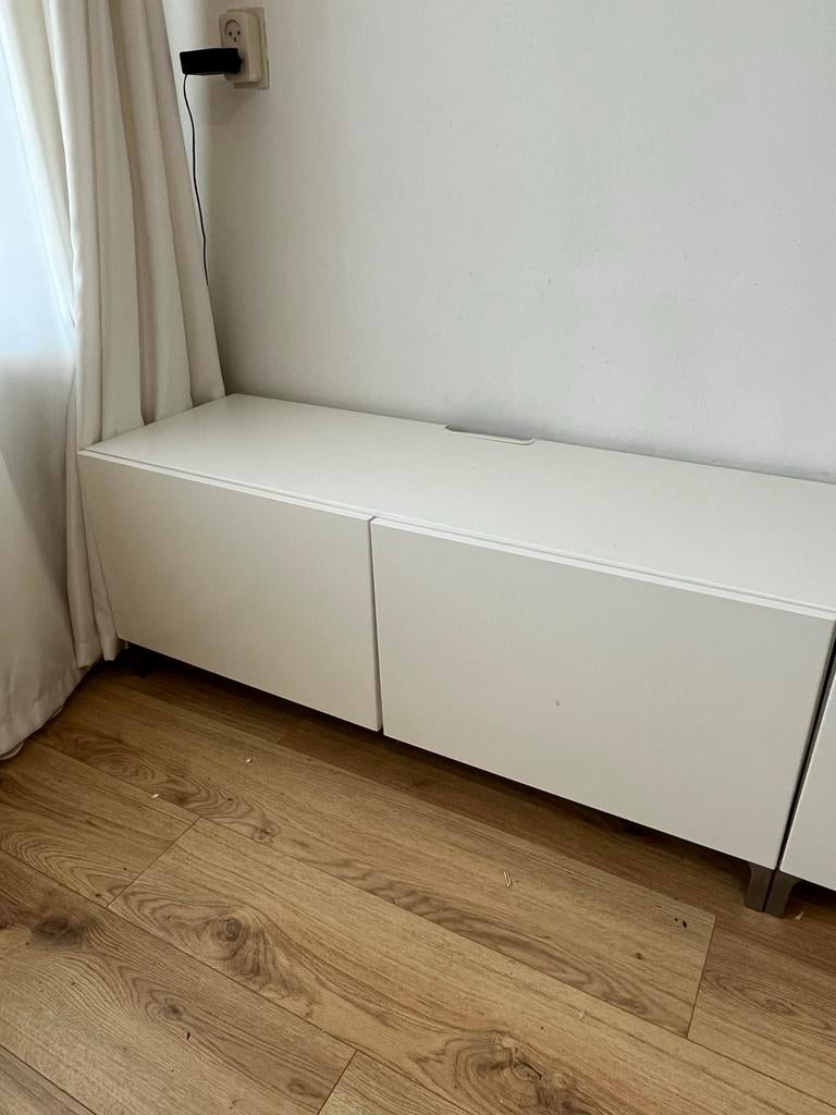 Modern wit tv-meubel met opbergruimte IKEA, Ophalen, Sjkssns, 200 cm of meer, Minder dan 100 cm