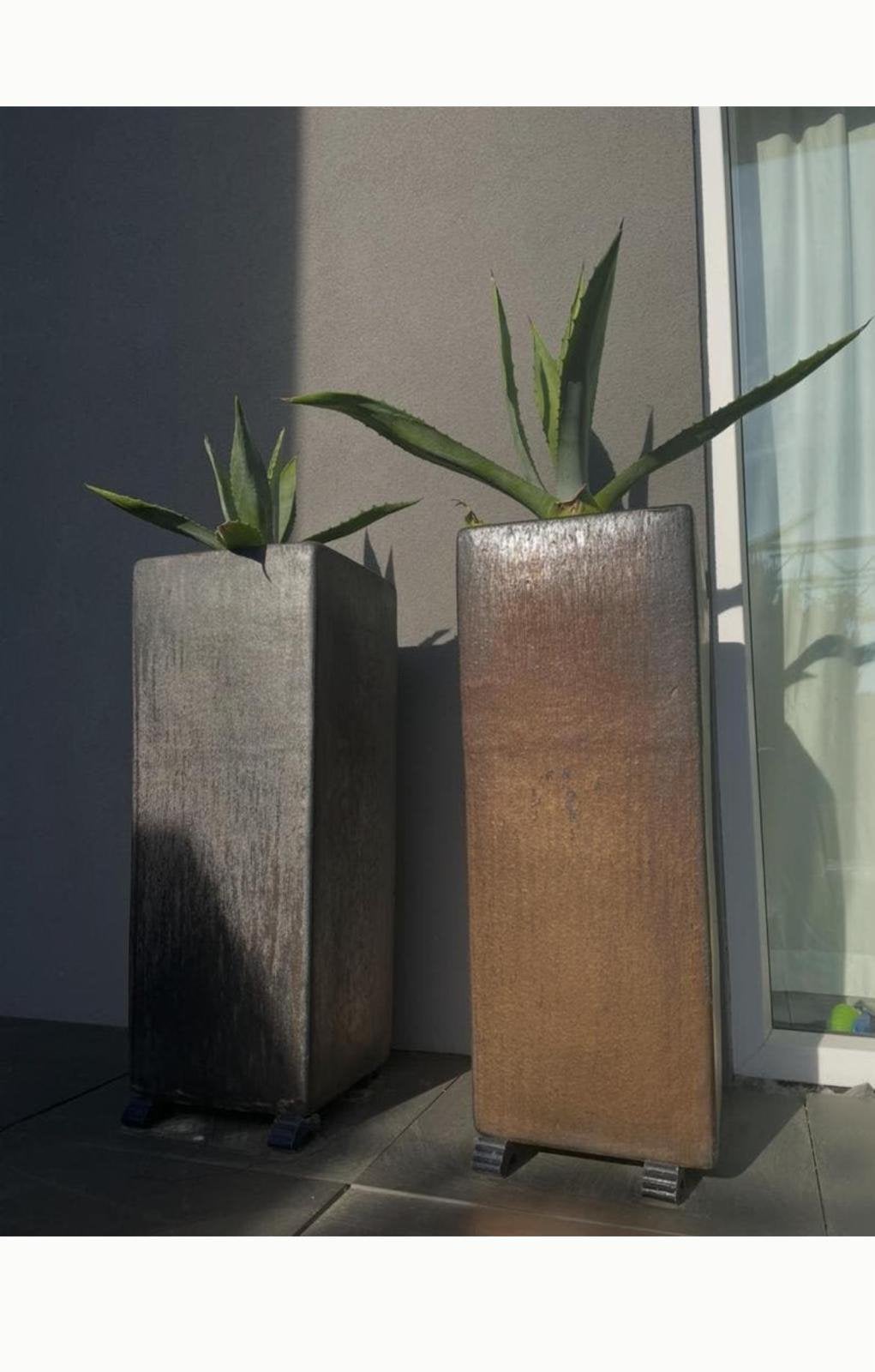 CNP merk set hoge bloempotten 90cm groot dikke terracotta, Gebruikt, Binnen, Terracotta, Rechthoekig
