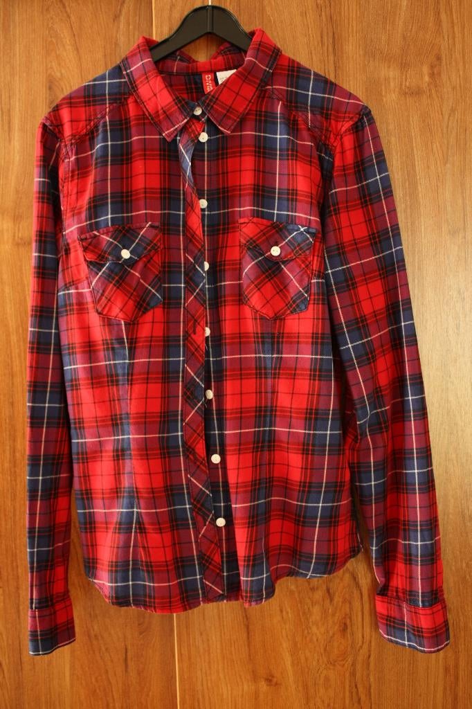 Leuke geruite blouse maat 34, H&M Divided, Ophalen of Verzenden, Zo goed als nieuw, Maat 34 (XS) of kleiner