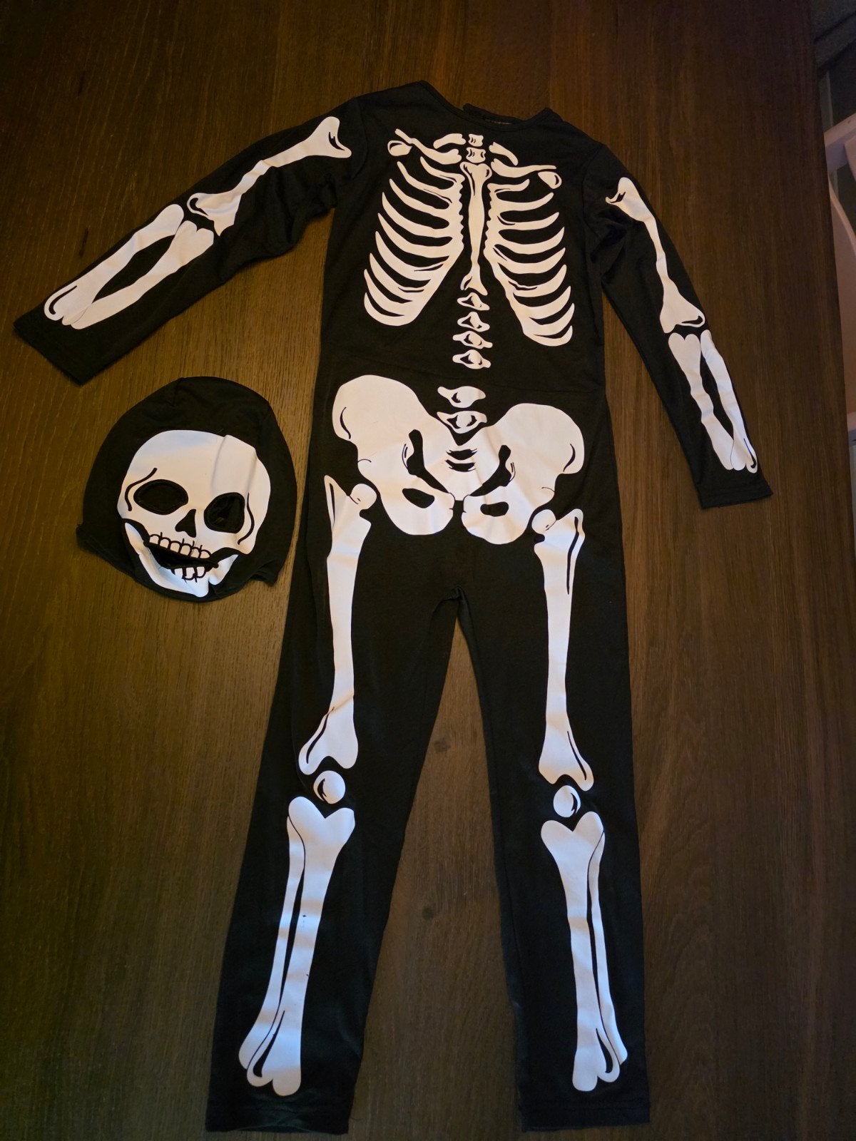 Halloween skelet kostuum maat 122/128, Ophalen of Verzenden, Gebruikt, Jongen of Meisje