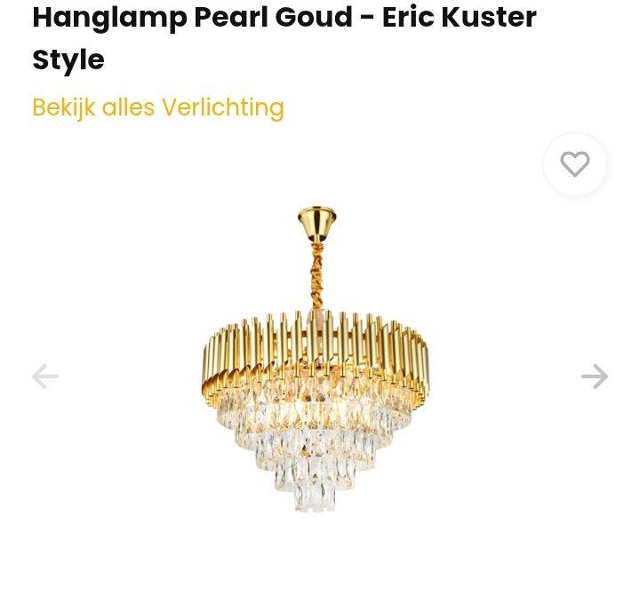 Hanglamp goud met parels, Ophalen, Nieuw