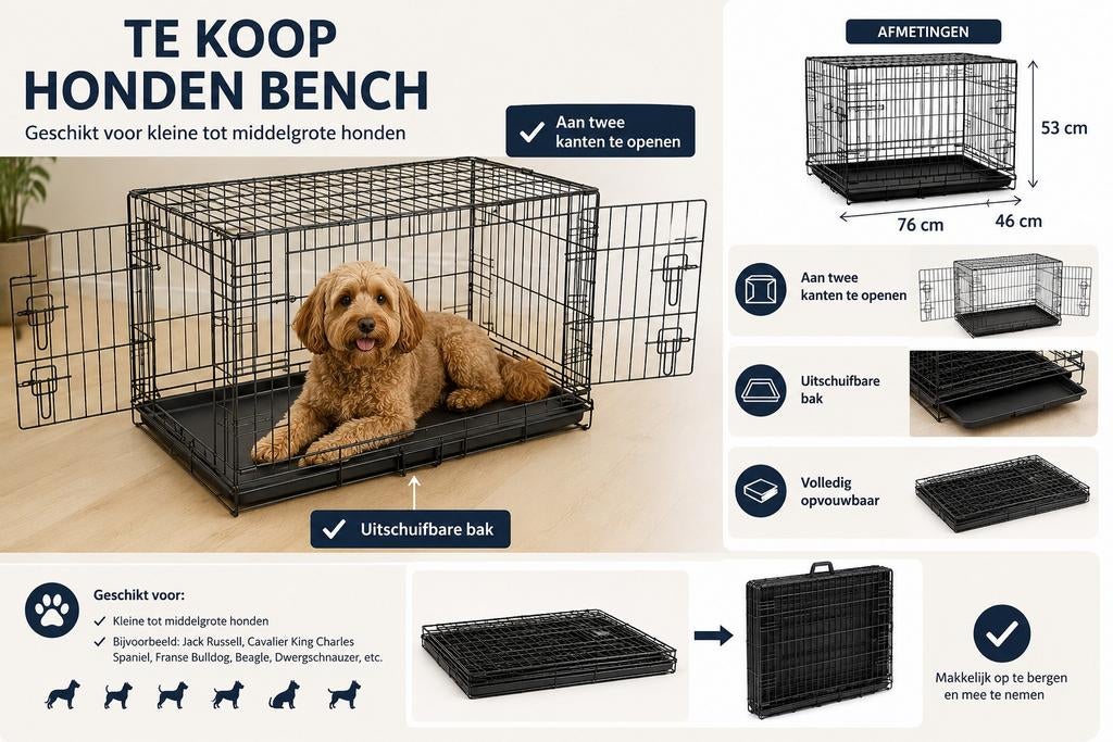 Inklapbare honden bench, Dieren en Toebehoren, Ophalen, Zo goed als nieuw