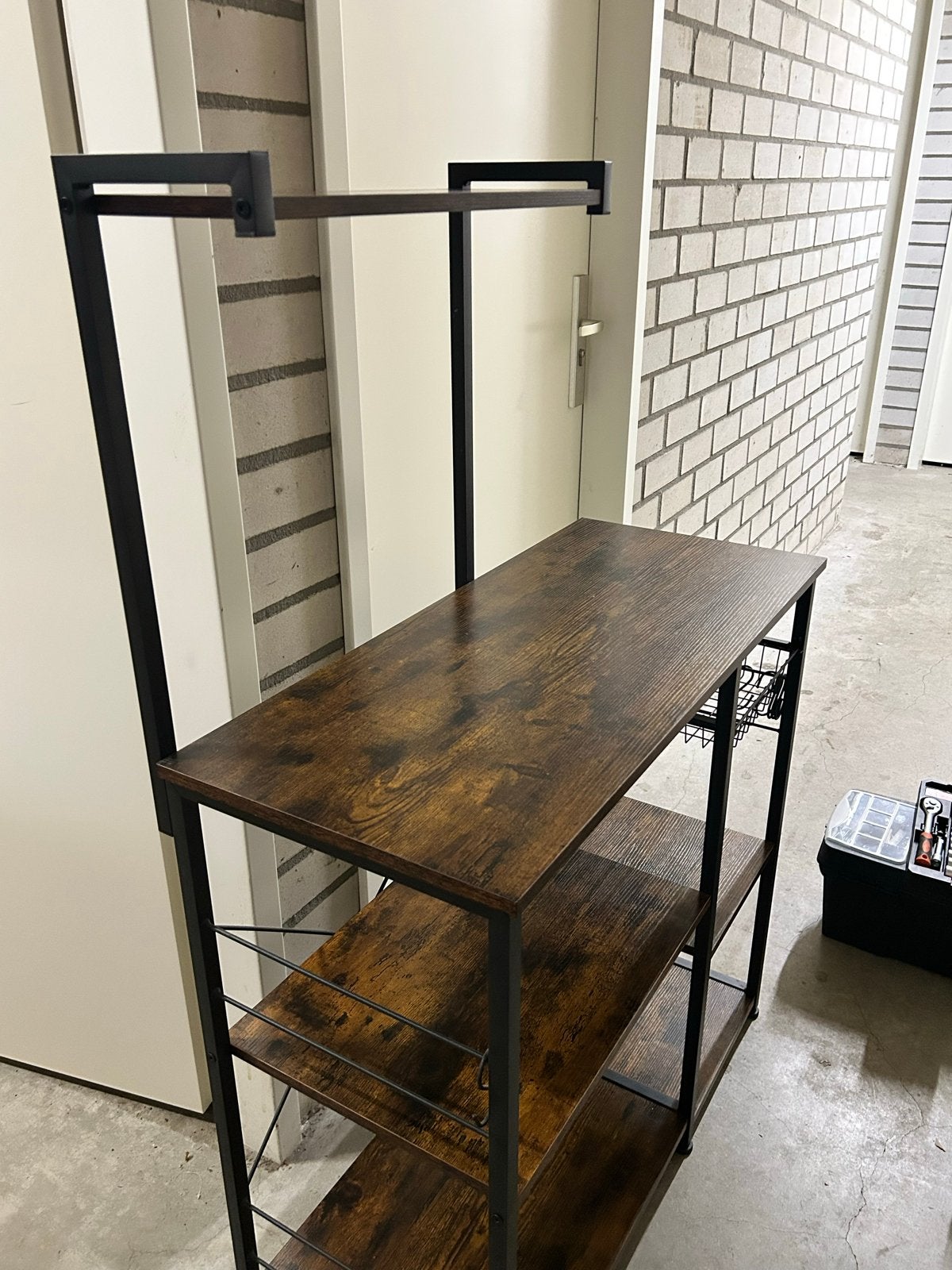 Mira Home Keukenkast Keukenrek Industrieel Hout Bruin Zwart, Ophalen, Overige typen, Hout, Nieuw