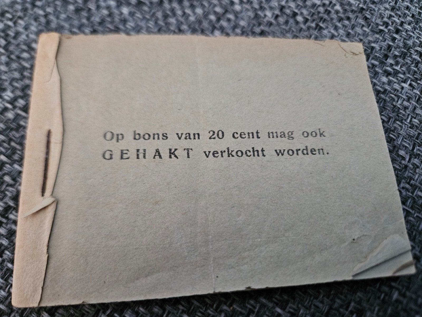 Zeldzaam VleesbonnenboekjeI - C.N. Teulings, Verzenden, Overige soorten, Nederland, Overige typen
