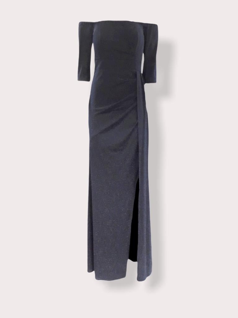 Lautinel (dreamdresses) navy glitter gala jurk L/XL=40/42/44, Galajurk, Blauw, Maat 42/44 (L), Lautinel