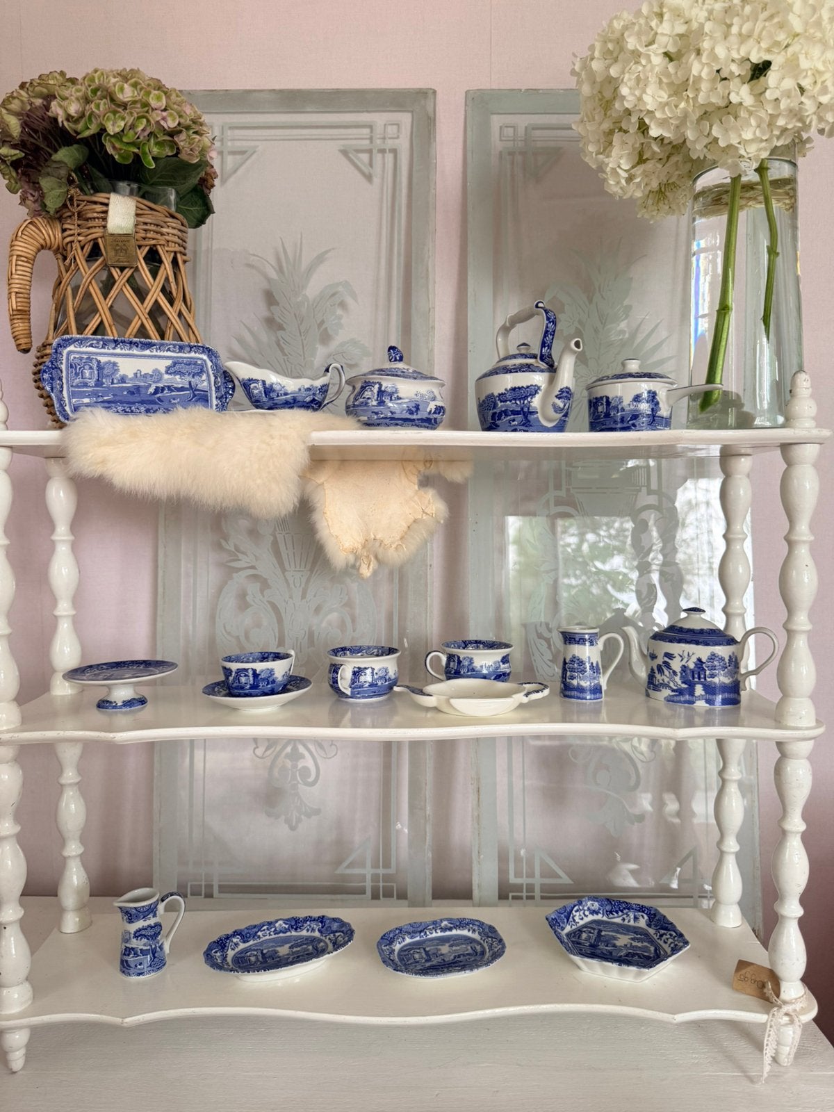Spode Italian Blue miniatures 14 stks 2x Willow, Antiek en Kunst, Antiek | Servies compleet, Ophalen