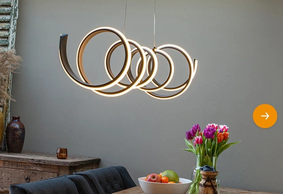 Designlamp Qazqa led spiraal, Huis en Inrichting, Ophalen, Modern, Zwart, Zo goed als nieuw