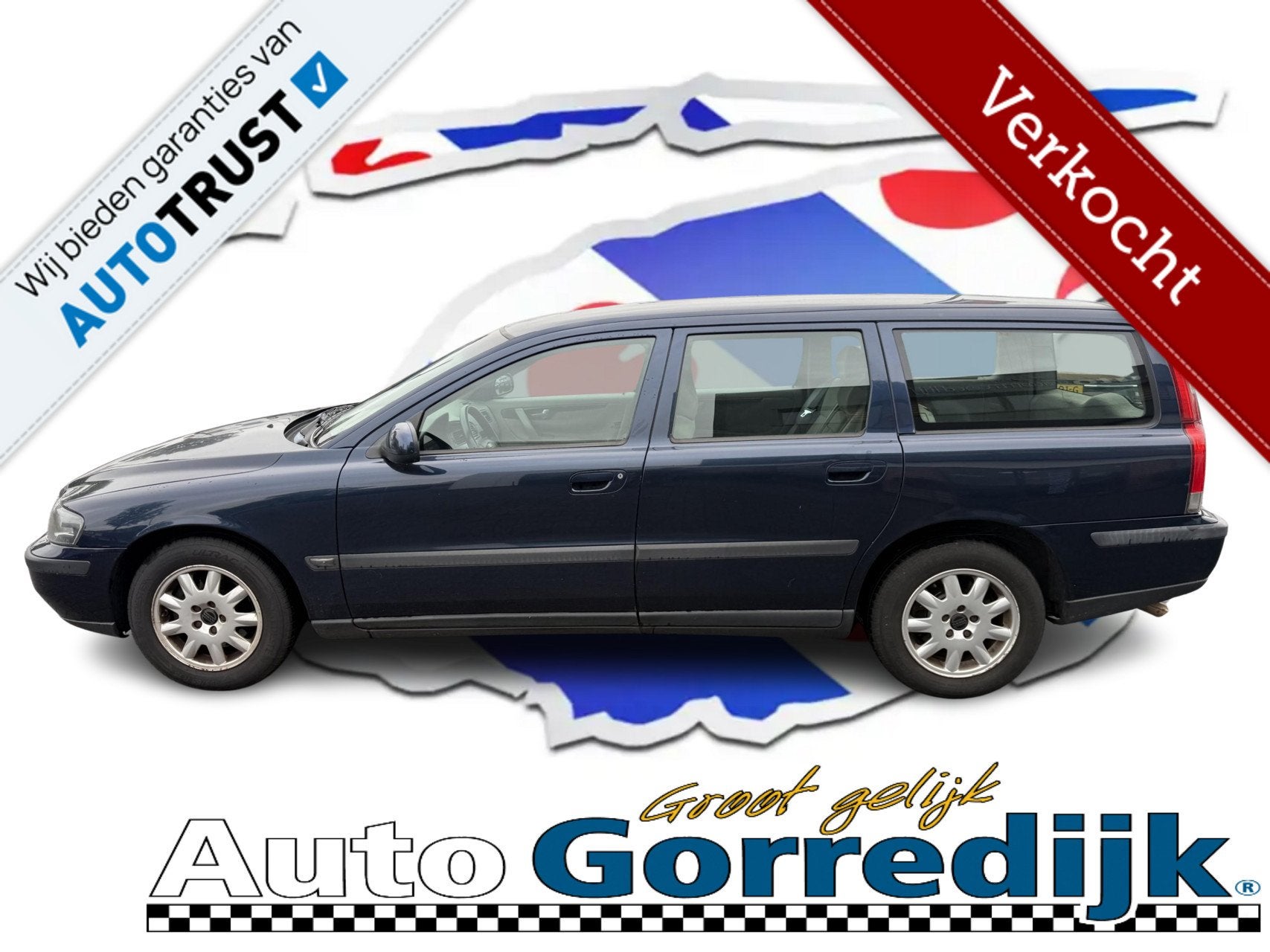 Volvo V70 2.4 Bi-Fuel Goedkoop rijden HANDELSVERKOOP, Auto's, Voorwielaandrijving, Zwart, Blauw, Leder en Stof