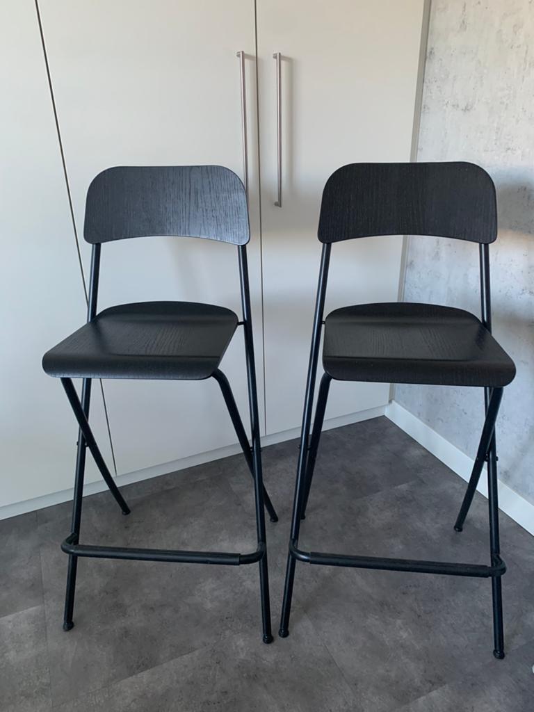 barkrukken IKEA zwart, Huis en Inrichting, Kunststof, Met voetsteun, 60 tot 90 cm, Ophalen of Verzenden