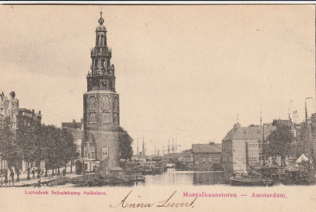 Amsterdam Montalbaanstoren, Verzamelen, Ophalen of Verzenden, Voor 1920, Ongelopen, Noord-Holland
