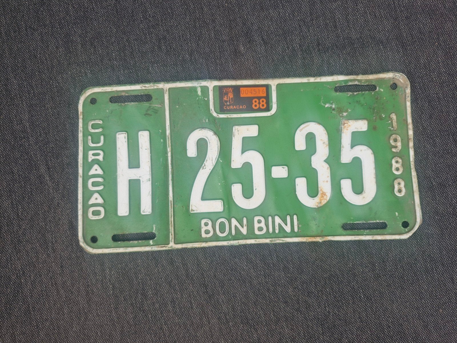 Kentekenplaat Curacao nummerbord nummerplaat License Curaçao, Verzenden, Gebruikt, Auto's