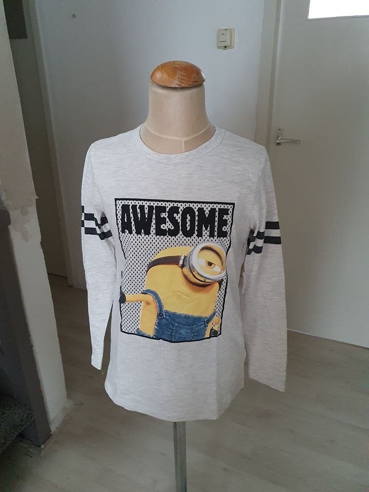 Minions "Awesome" Longsleeve Shirt maat 134, Kinderen en Baby's, Ophalen of Verzenden, Shirt of Longsleeve, Jongen, Minions
