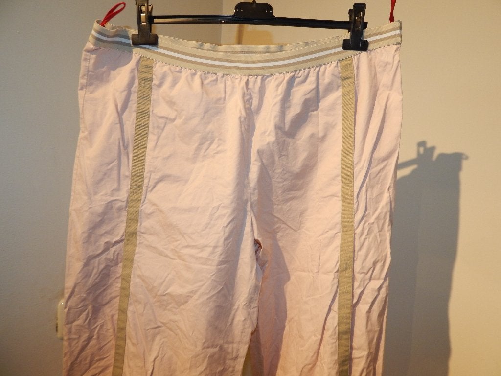 Prada licht roze baggy broek strikjes onderkant pijpen XXL, Prada, Verzenden, Maat 46/48 (XL) of groter, Roze