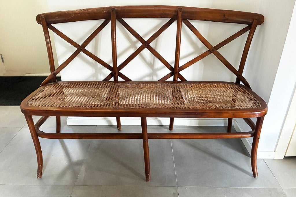 Thonet achtig, 3 zits banje, Ophalen, Gebruikt, Driepersoons, Rechte bank
