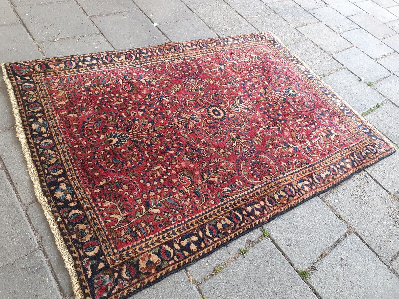 Perzisch tapijt 145x100 cm., Iraans, 100 tot 150 cm, Zo goed als nieuw, Rechthoekig