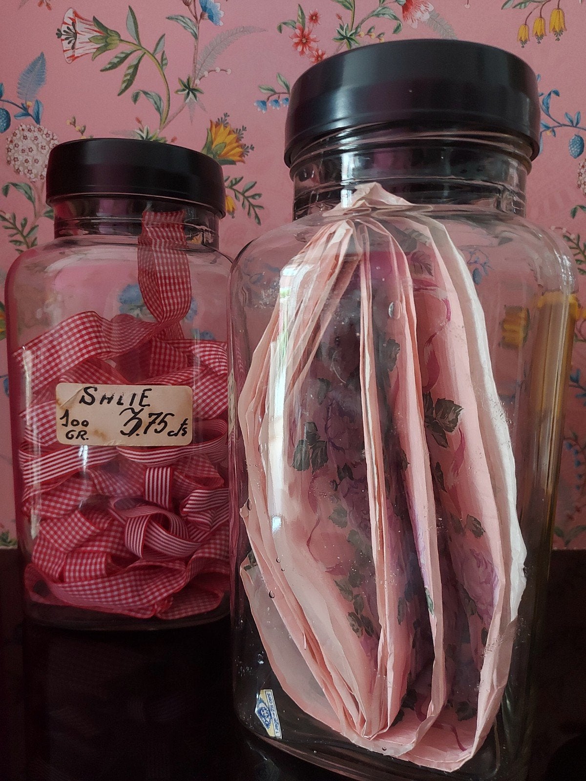 2 Tonnenma's Specialités glazen potten met deksel, Antiek en Kunst, Ophalen of Verzenden