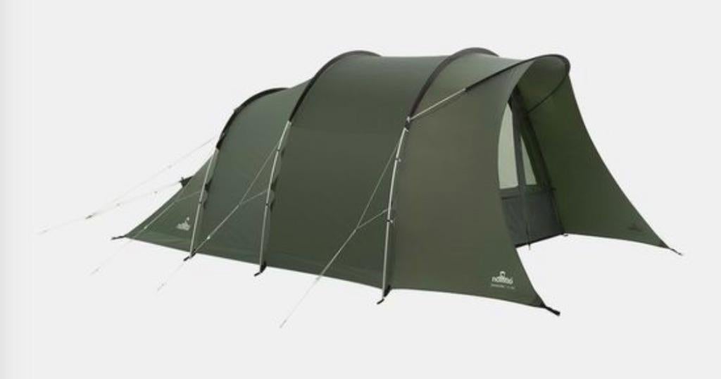 Nomad Dogon LW 4 persoons tent groen, inclusief onderzeil!, Caravans en Kamperen, Ophalen of Verzenden, Zo goed als nieuw, Tot en met 4
