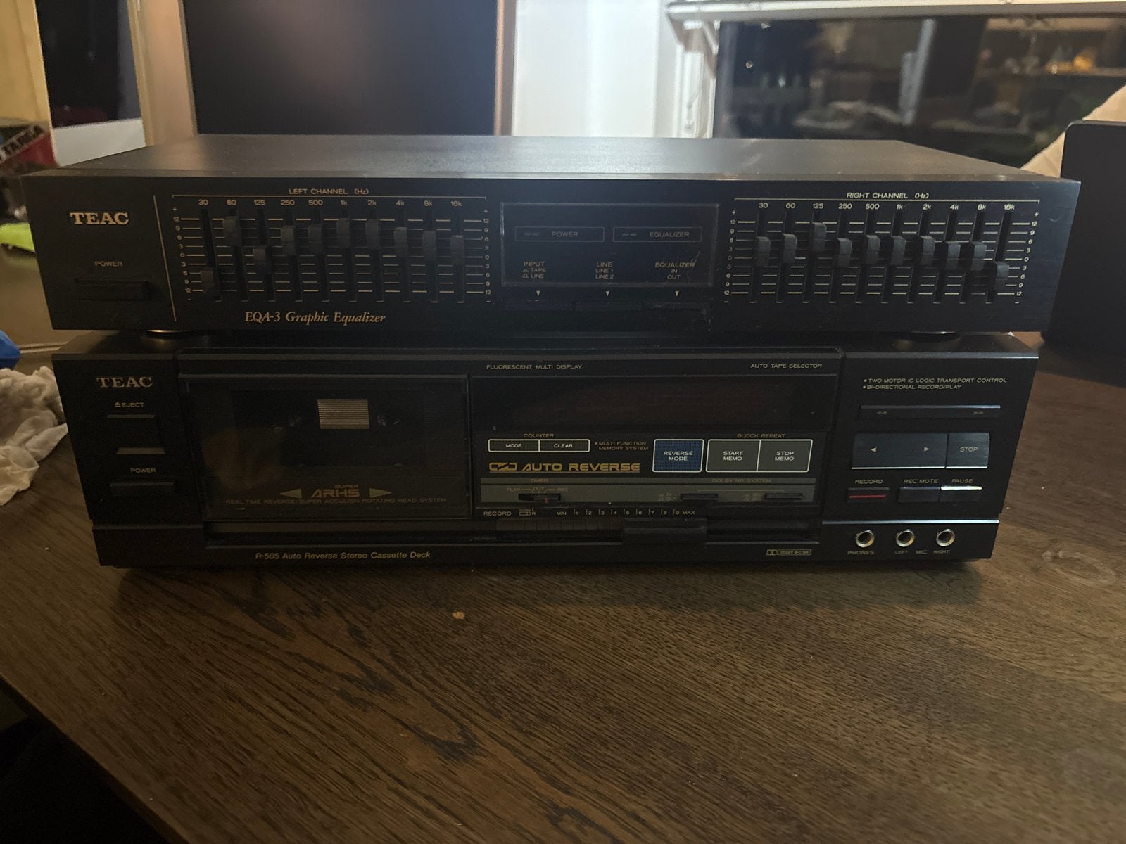 TEAC R-500 Cassettedeck en EQ-3 Grafische Equalizer, Ophalen, Enkel, Overige merken, Auto-reverse