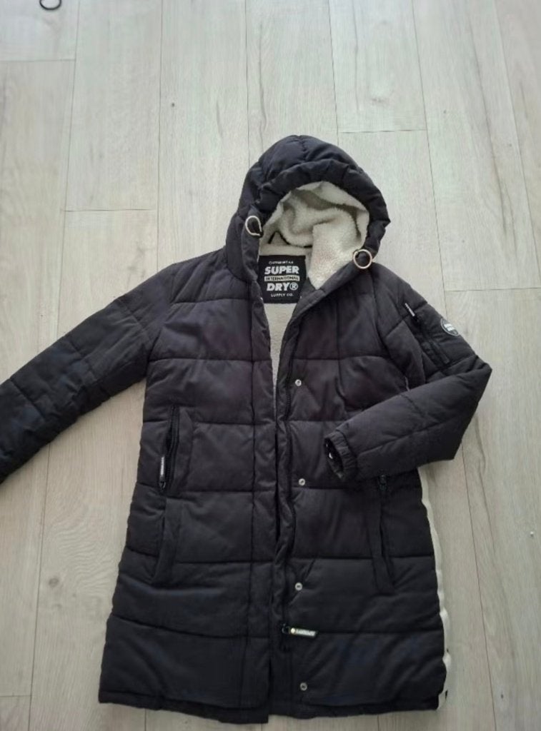 Superdry winterjas dames, maat M, Maat 38/40 (M), Superdry, Zwart, Ophalen of Verzenden