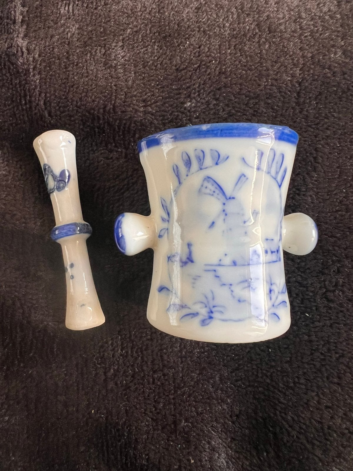 Vintage Delfts blauwe mortier en stamper, Antiek en Kunst, Ophalen of Verzenden
