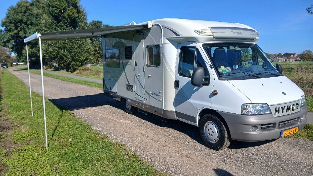 Hymer Tramp 655GT, Caravans en Kamperen, Chemisch toilet, Ringverwarming, Fiat, Raamblindering