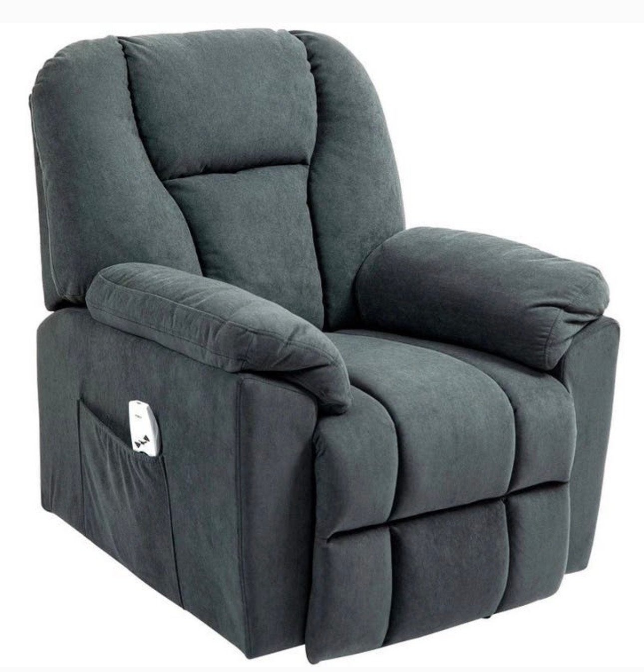 Grijze Relaxfauteuil met Massage- en Warmtefunctie NIEUW, Ophalen, Nieuw, Eén, Stof