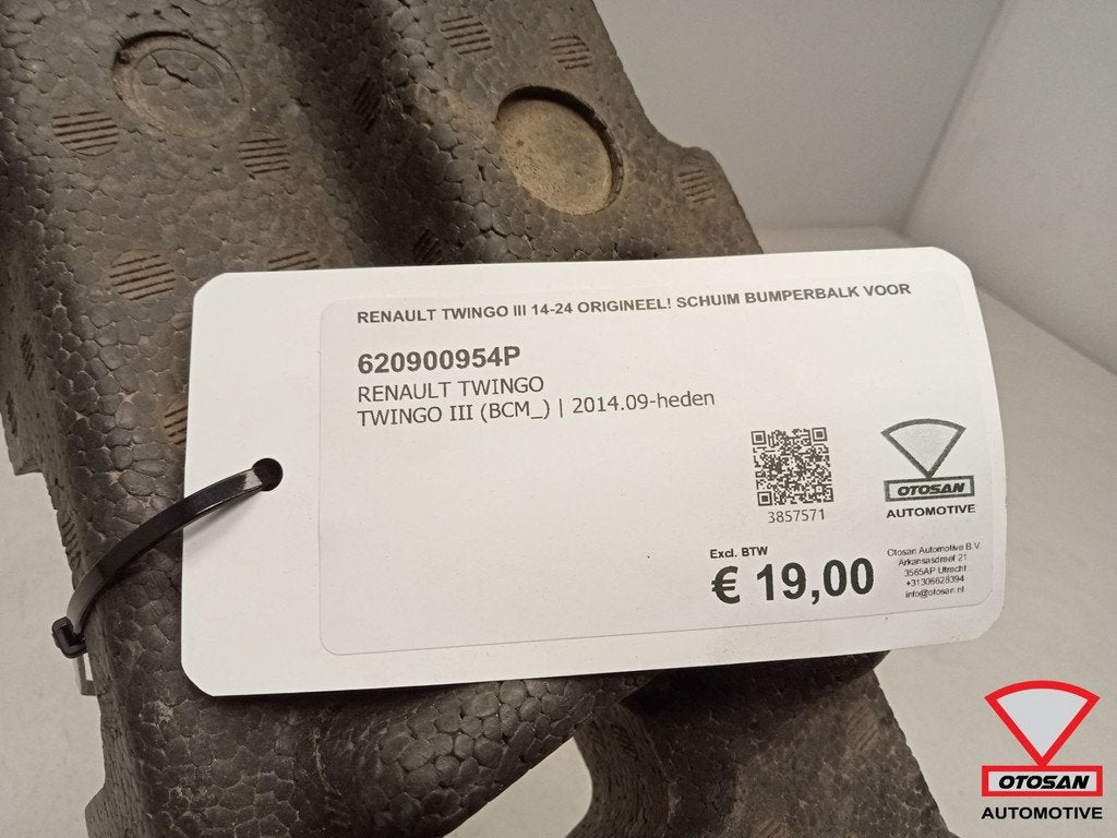 Renault Twingo III 14-24 Origineel! Schuim Bumperbalk Voor, Renault Group, Gebruikt, Contact.group@renault.com, Renault