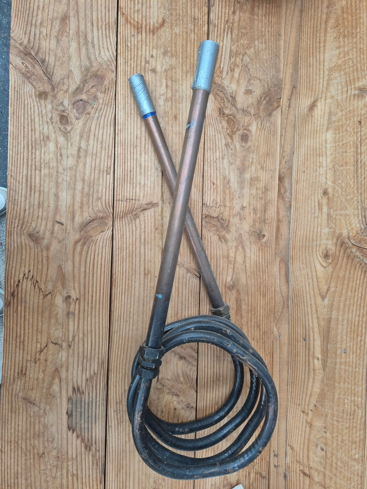 2.5 meter 22mm koper spiraal met 28mm aansluitingen, Ophalen, Gebruikt