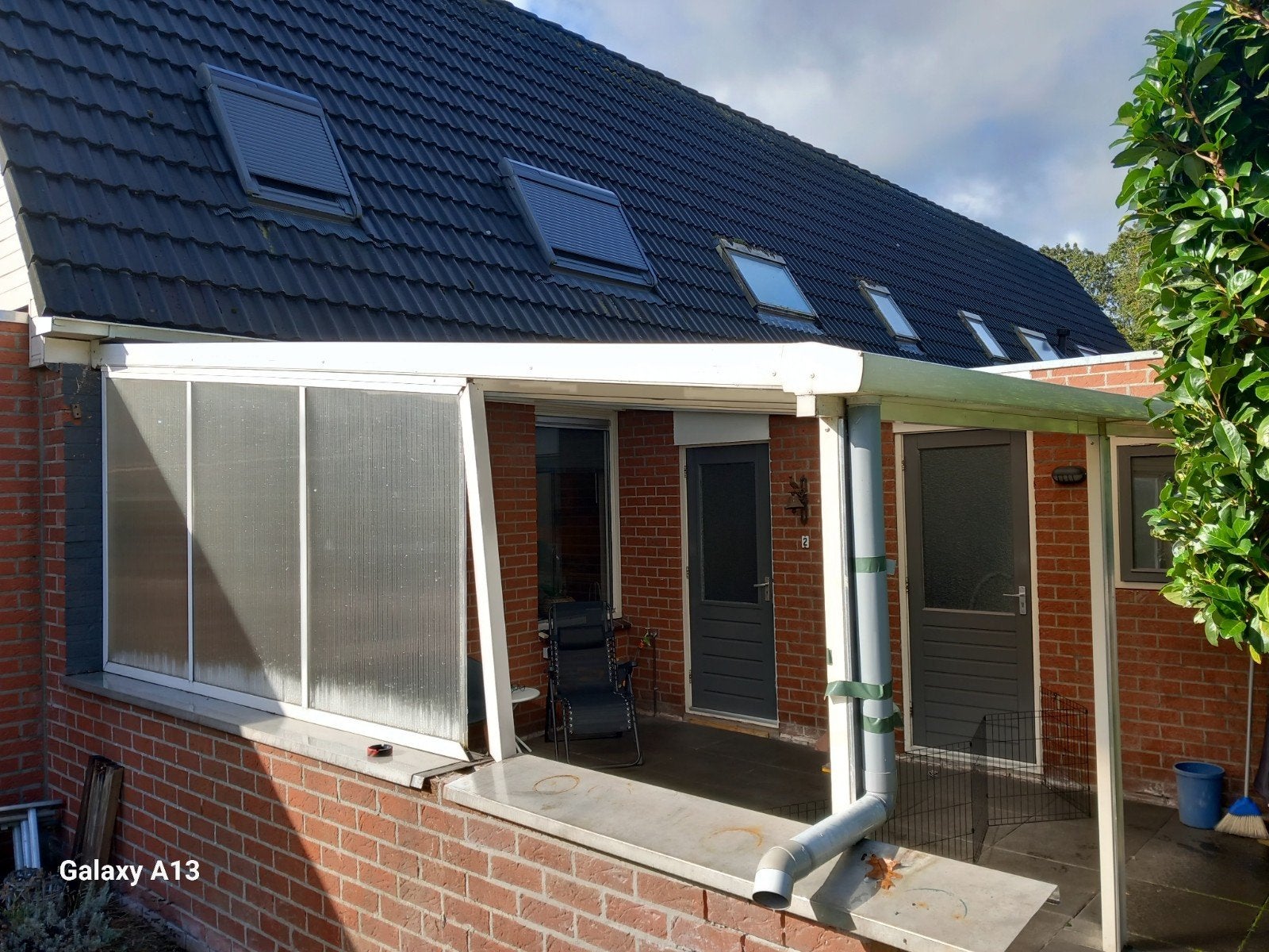 aluminium overkapping met polycarbonnaat, Ophalen, Gebruikt, Veranda