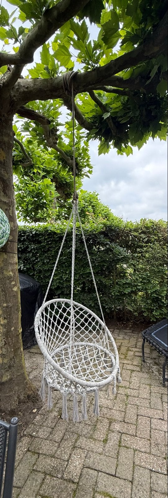 Macramé Hangstoel Ibiza Stijl - Zo goed als nieuw, Overige materialen, Wit, Ophalen of Verzenden, Zo goed als nieuw