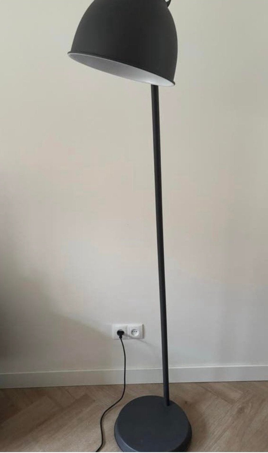 Grijze staande lamp - Modern design, Gebruikt, Metaal, 150 tot 200 cm, E27 (groot)