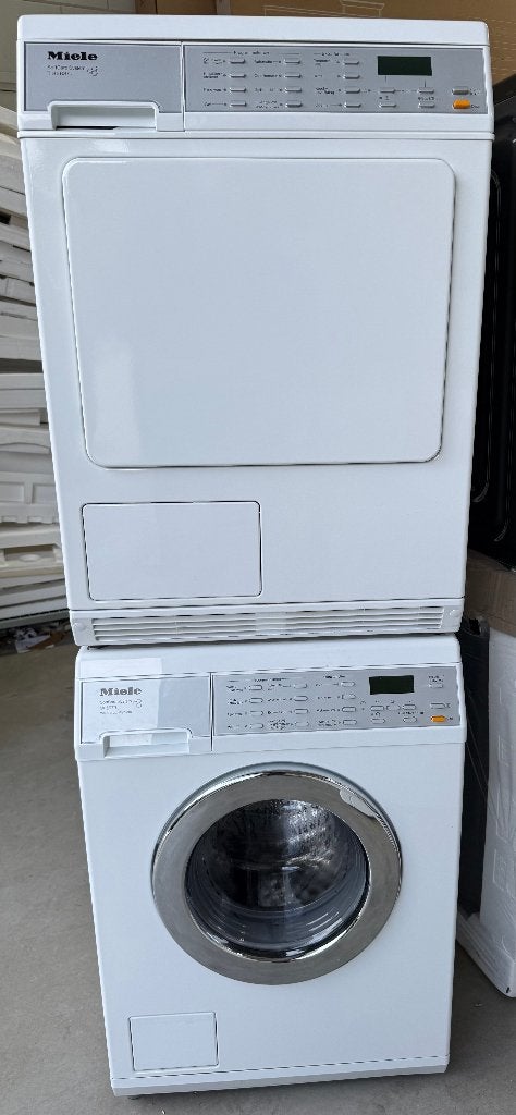 Miele T8663C + W5979,7 kg was/droog,1600 t.,startuitst,Garan, 6 tot 8 kg, Ophalen, Refurbished, 85 tot 90 cm