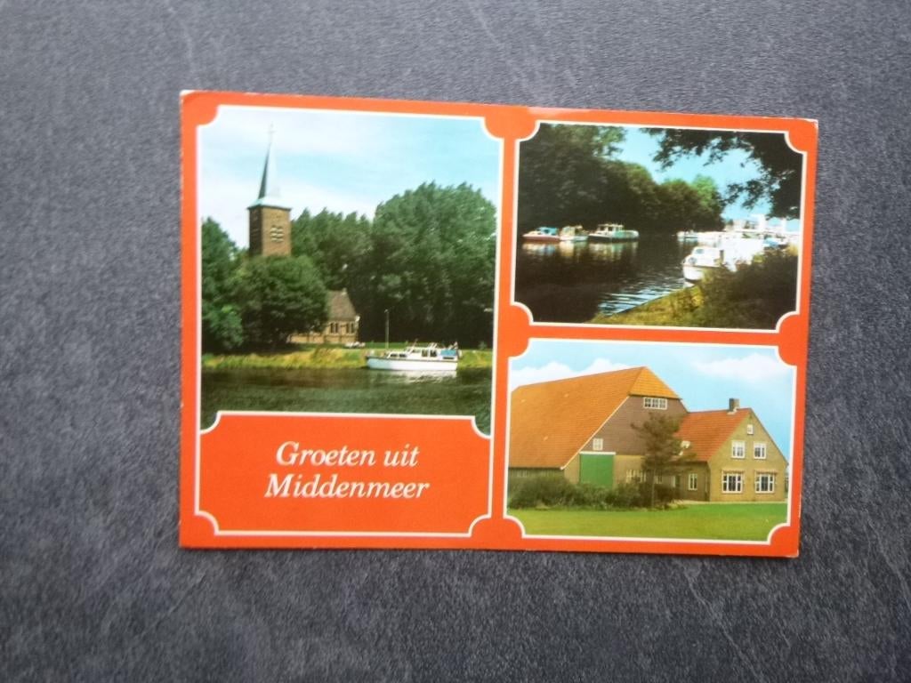 Middenmeer, kerk/boten 1984, Verzamelen, Ansichtkaarten | Nederland, Verzenden, 1980 tot heden, Gelopen, Noord-Brabant