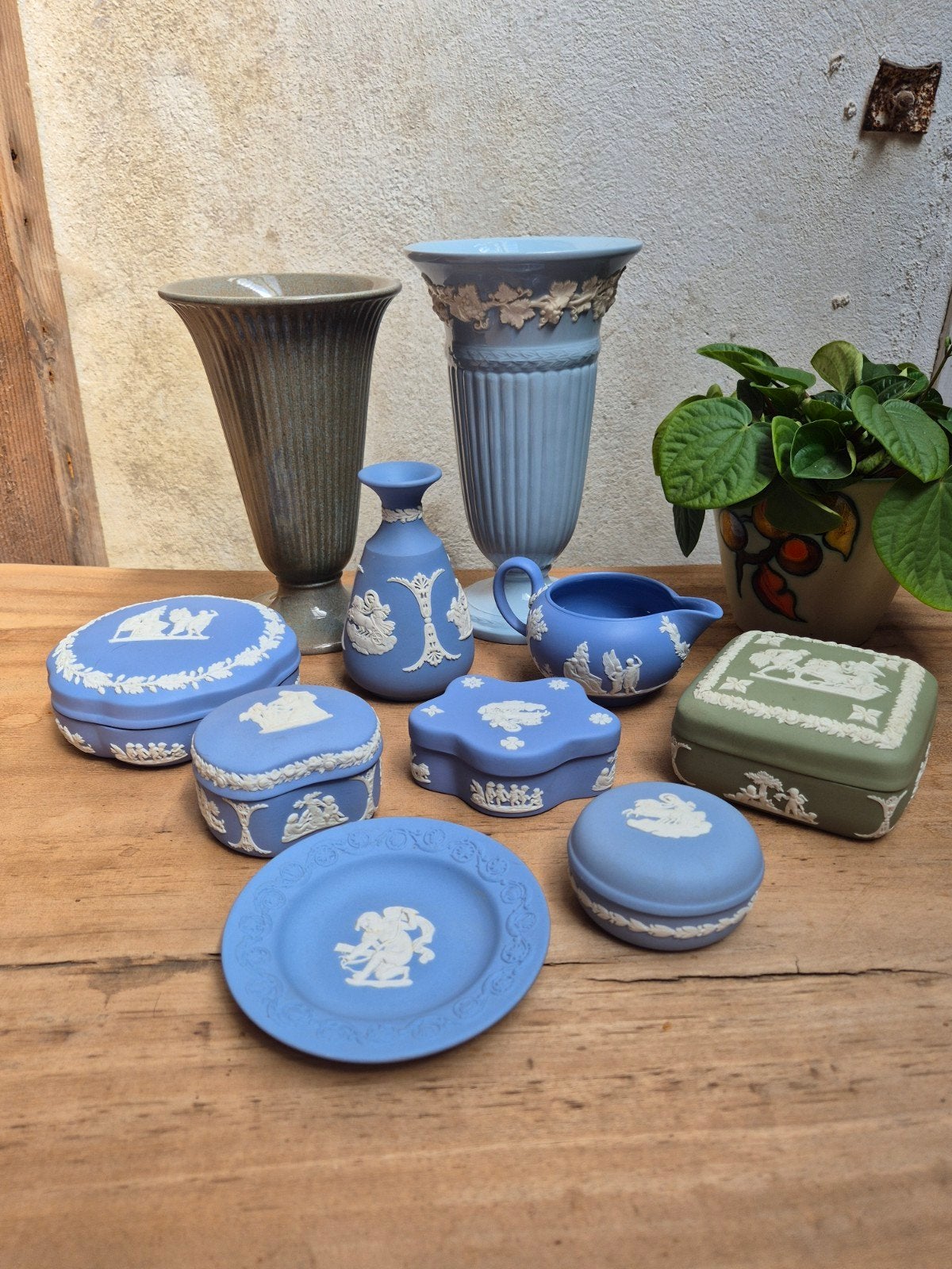 Wedgwood Jasperware Collectie - Blauwe en Groene Items, Ophalen of Verzenden