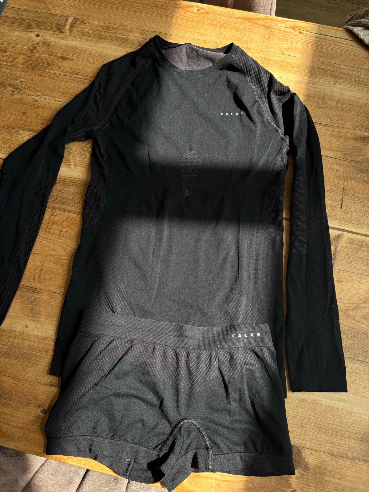 Falke Warm Base Layer Set - Zwart, Maat 38/40 (M), Zwart, Ophalen of Verzenden, Zo goed als nieuw