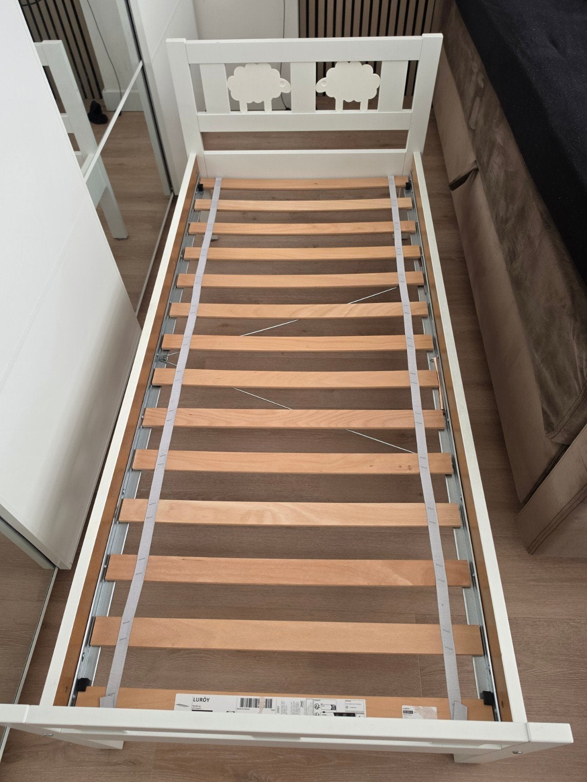 IKEA Kritter  Peuterbed met zijplankje, wit, 70x160 cm, Ophalen, Gebruikt, Wit, 190 cm of minder