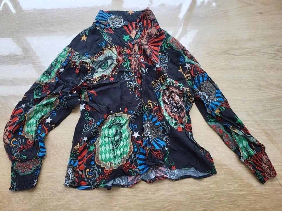 Alix Blouse met Lange Mouwen en Kleurrijke Print - Maat XS, Zwart, Ophalen of Verzenden, Zo goed als nieuw, Lange mouw