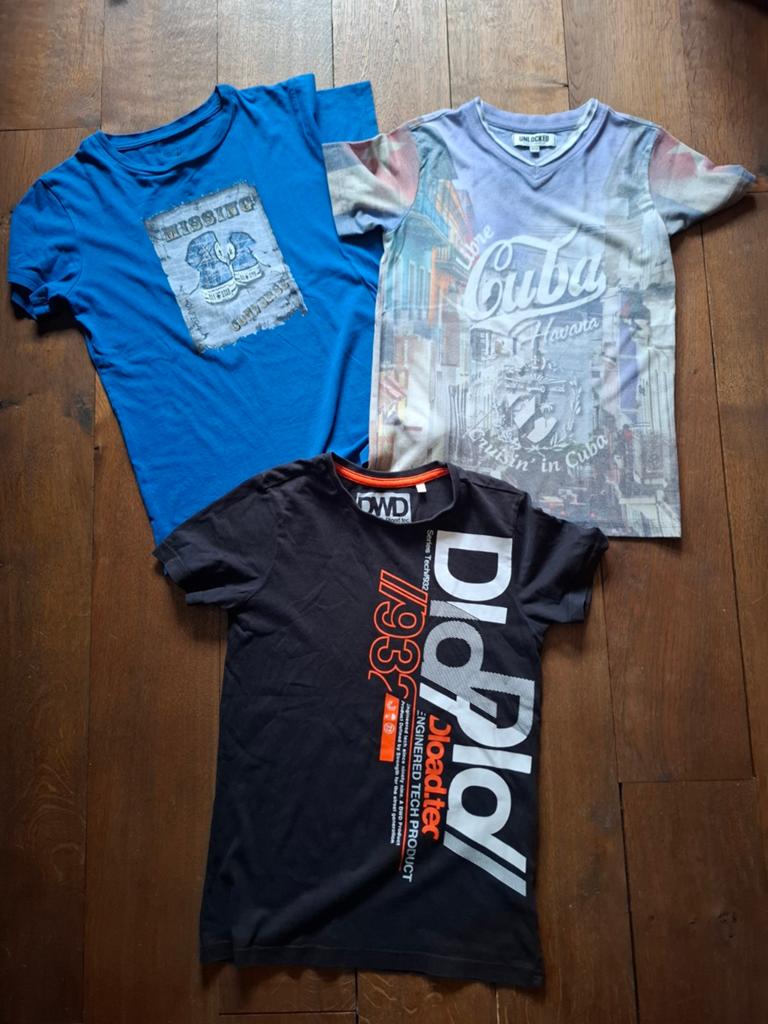 3 T-shirts voor jongens - DWD, Converse, Unlocked, Ophalen of Verzenden, Gebruikt, Jongen, Shirt of Longsleeve