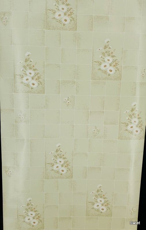9875 vintage keukenbehang met groene tegellook swiet, Ophalen of Verzenden, Groen