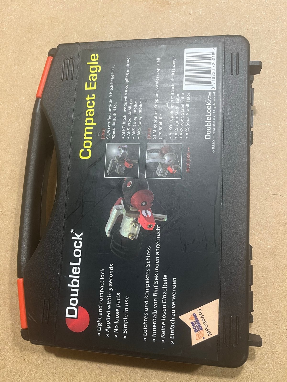 DoubleLock Compact Eagle caravan/aanhangwagen slot, Caravans en Kamperen, Ophalen, Zo goed als nieuw